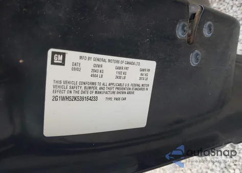 2003 Chevrolet Impala Ls from USA, damaged, VIN 2G1WH52K539164233